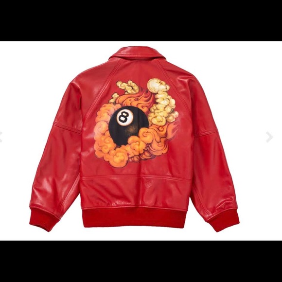 SupremeSchottMartinWong 8Ball LeatherVarsityJacket - Picture 3 of 4